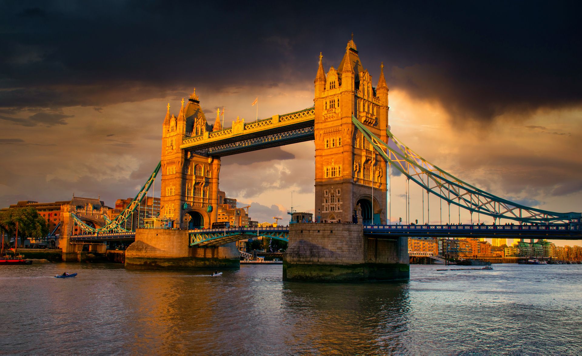 Tower Bridge in London at sunset